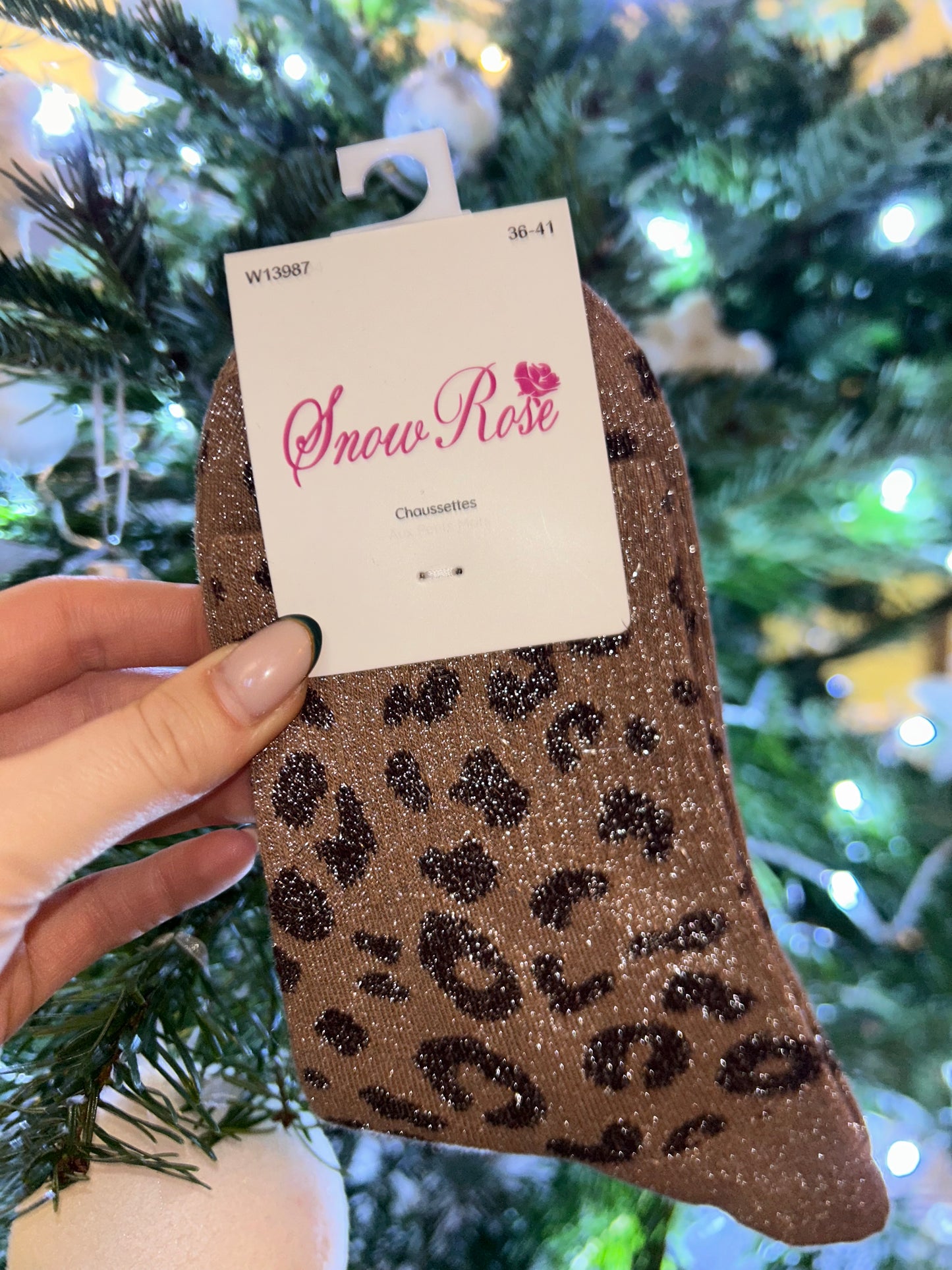 Chaussette à paillette LÉOPARD