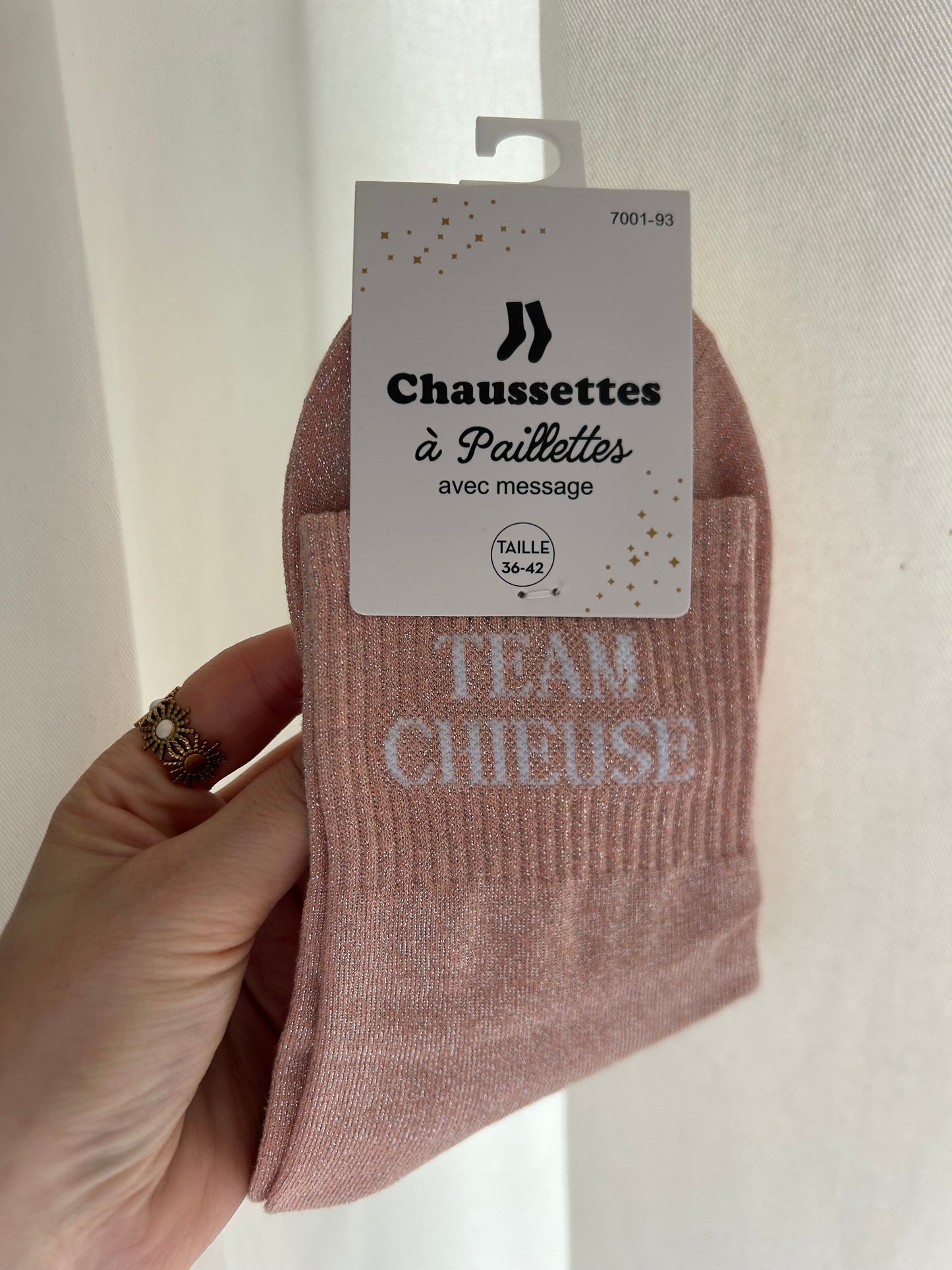 Chaussettes à paillettes TEAM CHIEUSE