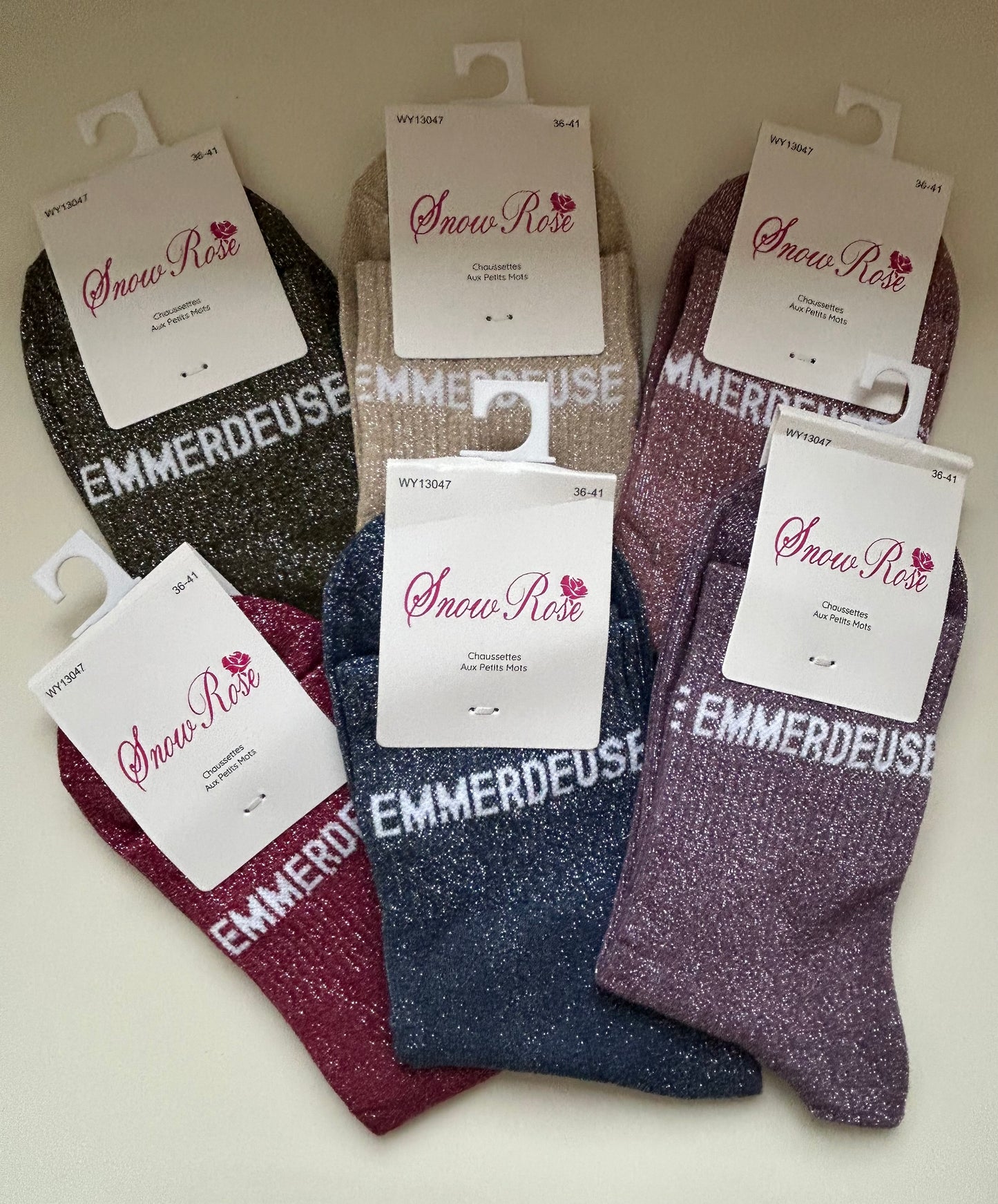 Chaussettes à paillettes EMMERDEUSE