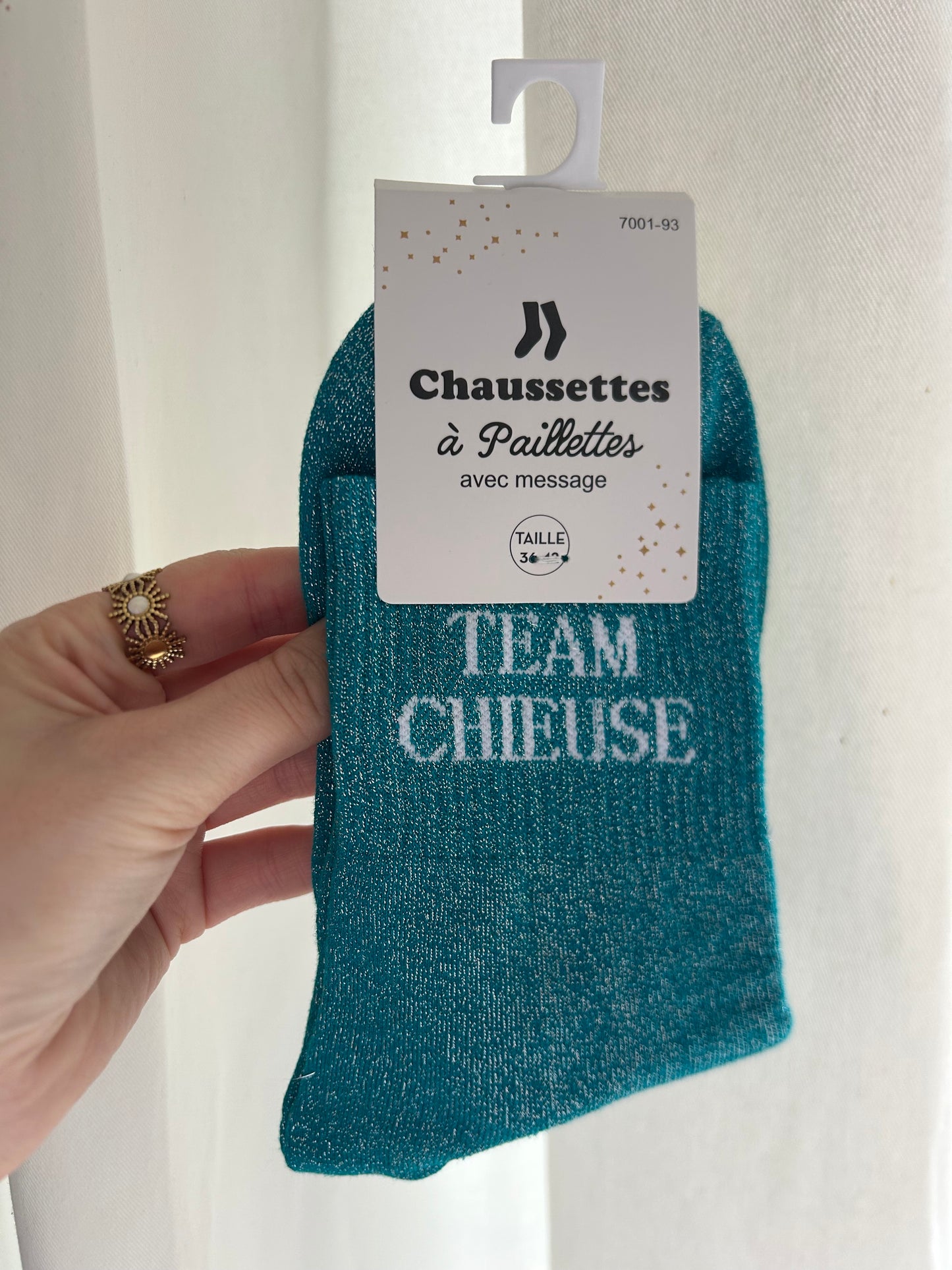 Chaussettes à paillettes TEAM CHIEUSE