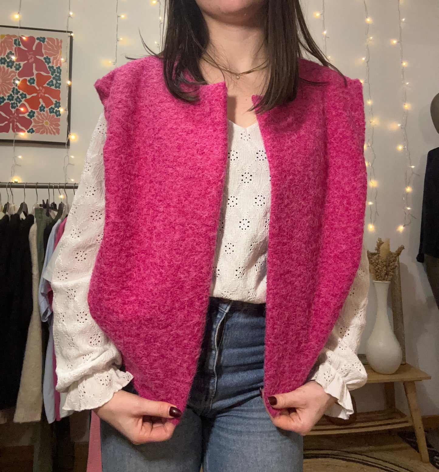 Gilet sans manches rose