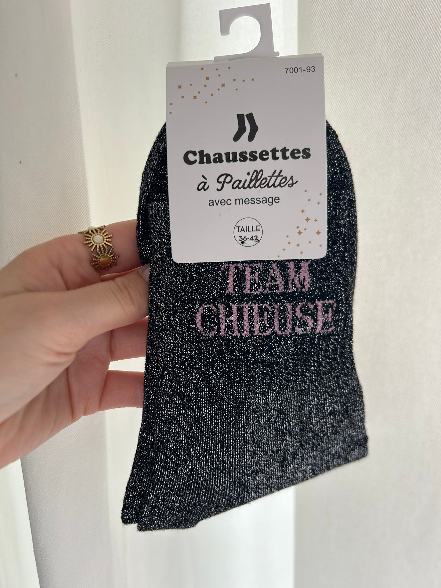 Chaussettes à paillettes TEAM CHIEUSE