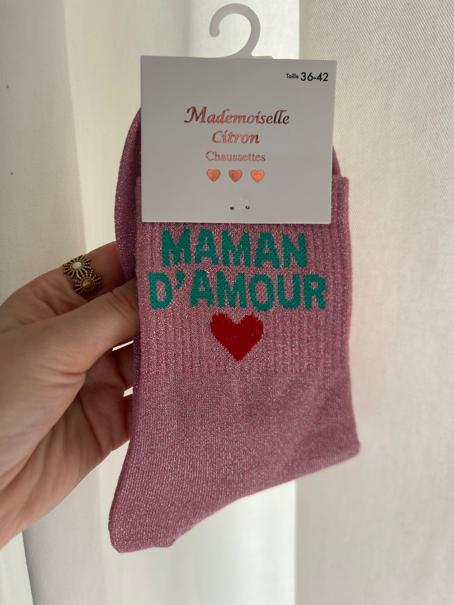 Chaussettes à paillettes MAMAN D’AMOUR