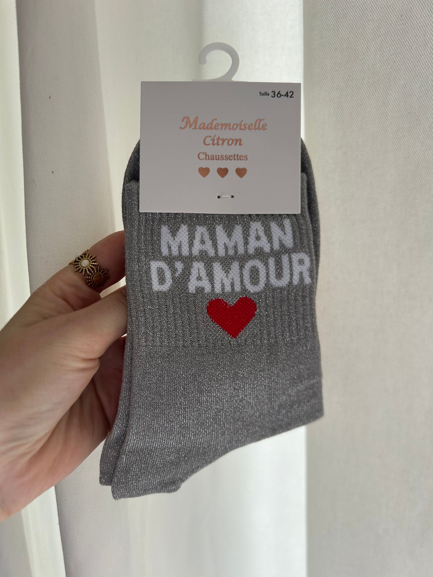 Chaussettes à paillettes MAMAN D’AMOUR