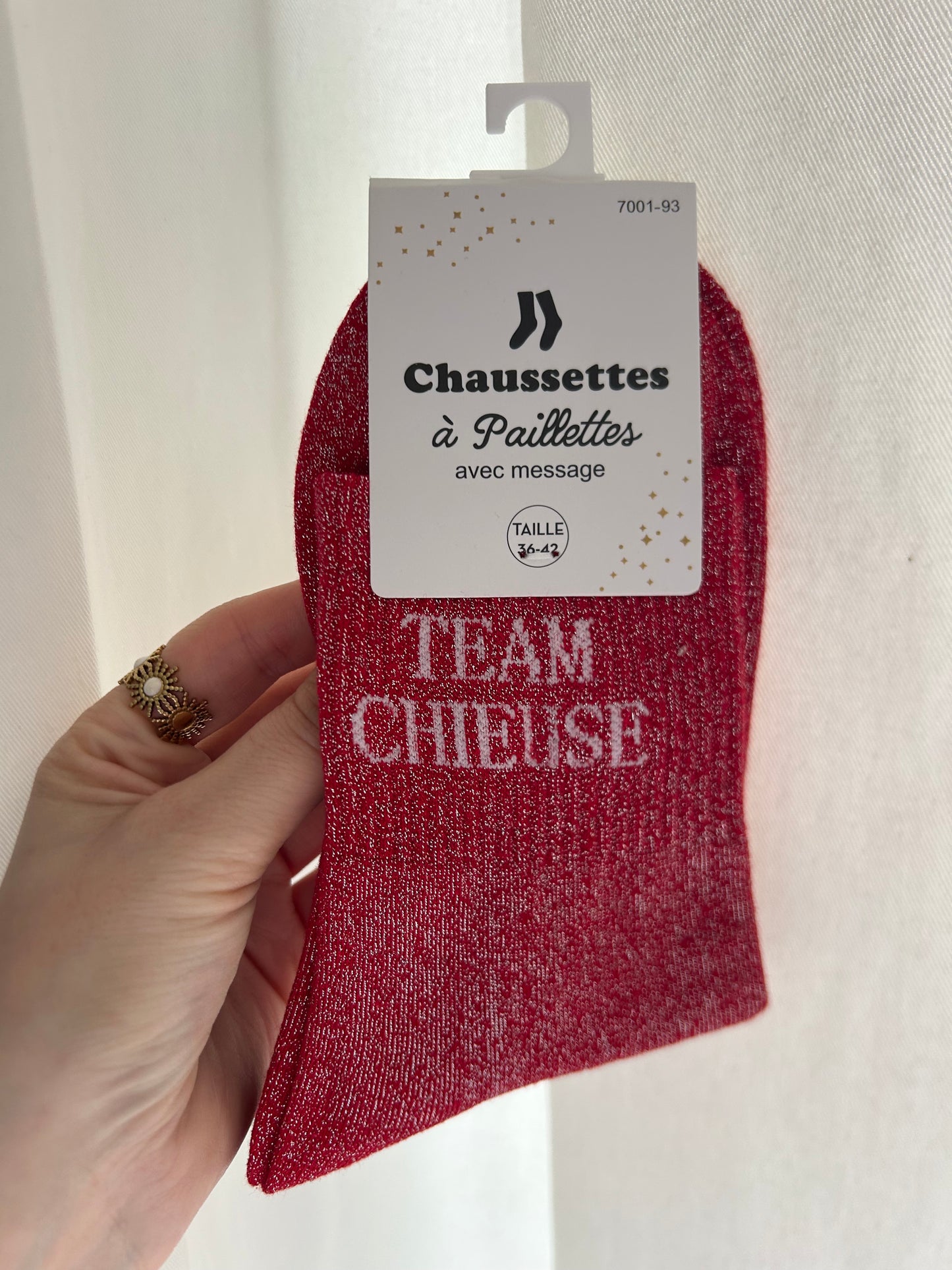 Chaussettes à paillettes TEAM CHIEUSE