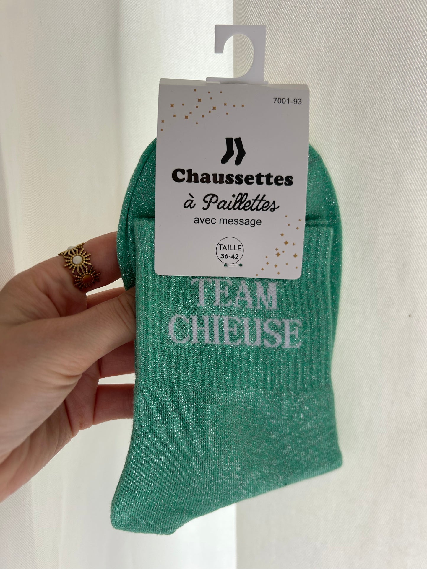 Chaussettes à paillettes TEAM CHIEUSE