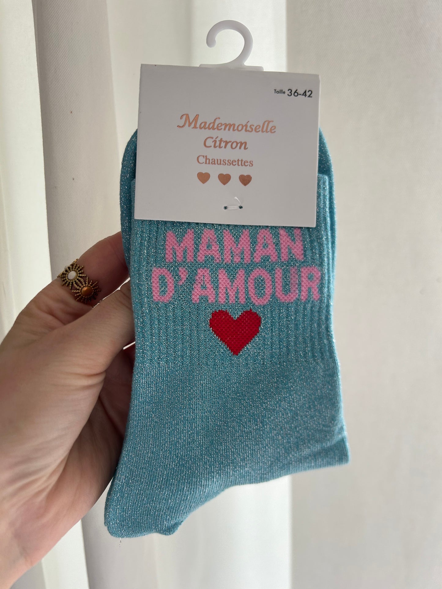 Chaussettes à paillettes MAMAN D’AMOUR