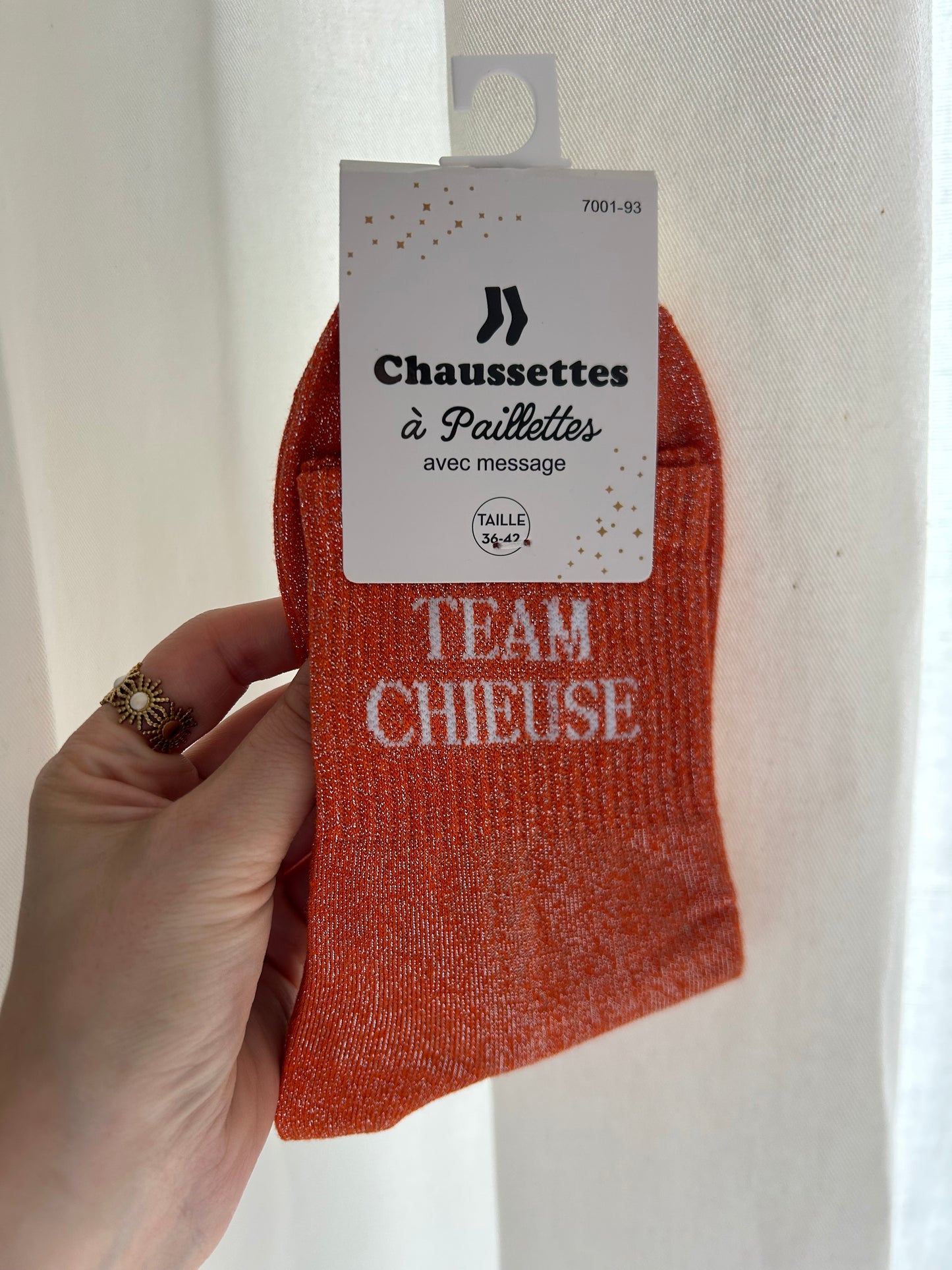 Chaussettes à paillettes TEAM CHIEUSE