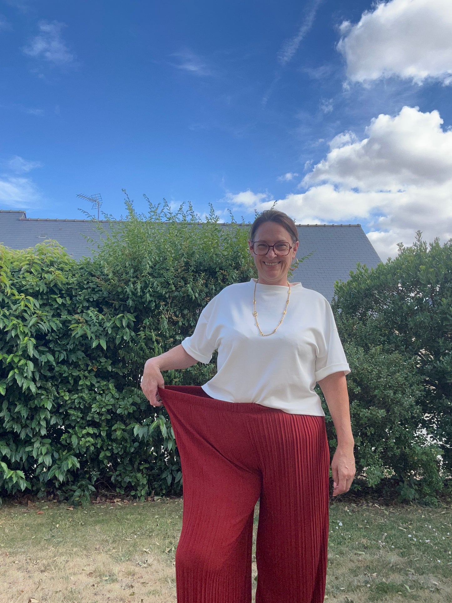 Pantalon plissé Terracota