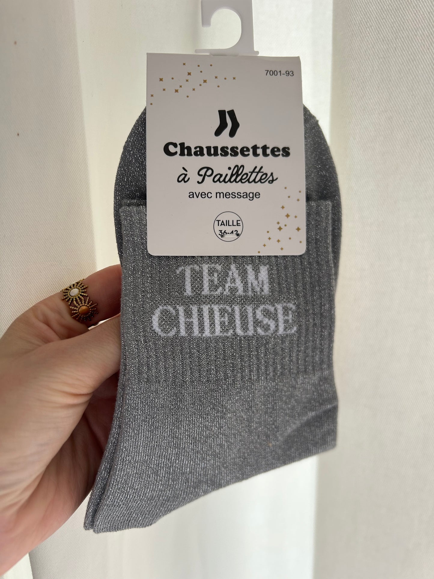 Chaussettes à paillettes TEAM CHIEUSE