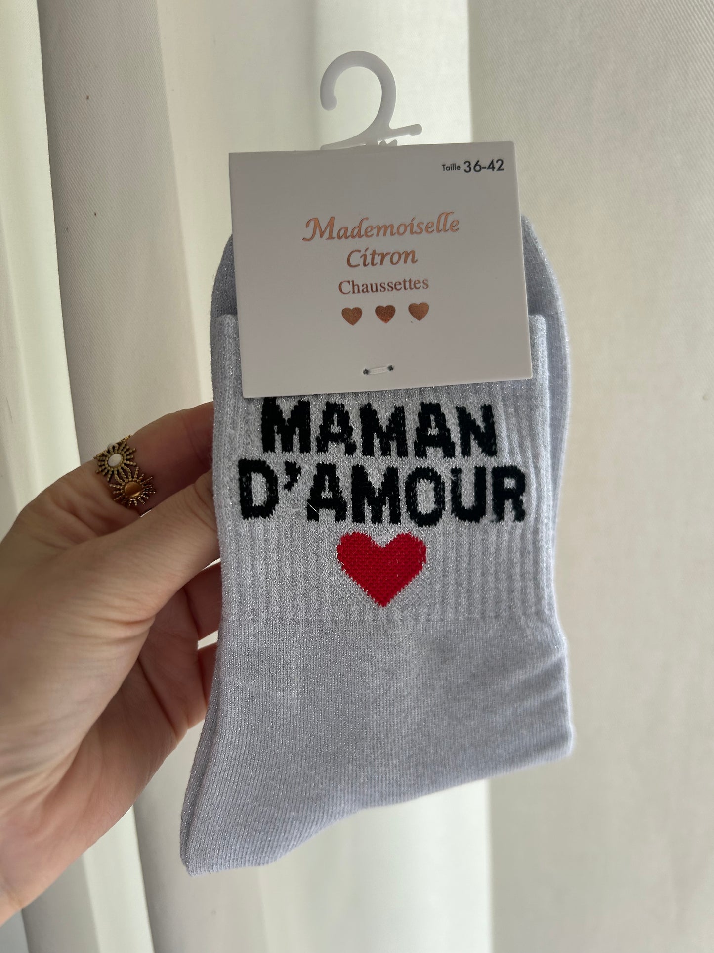 Chaussettes à paillettes MAMAN D’AMOUR