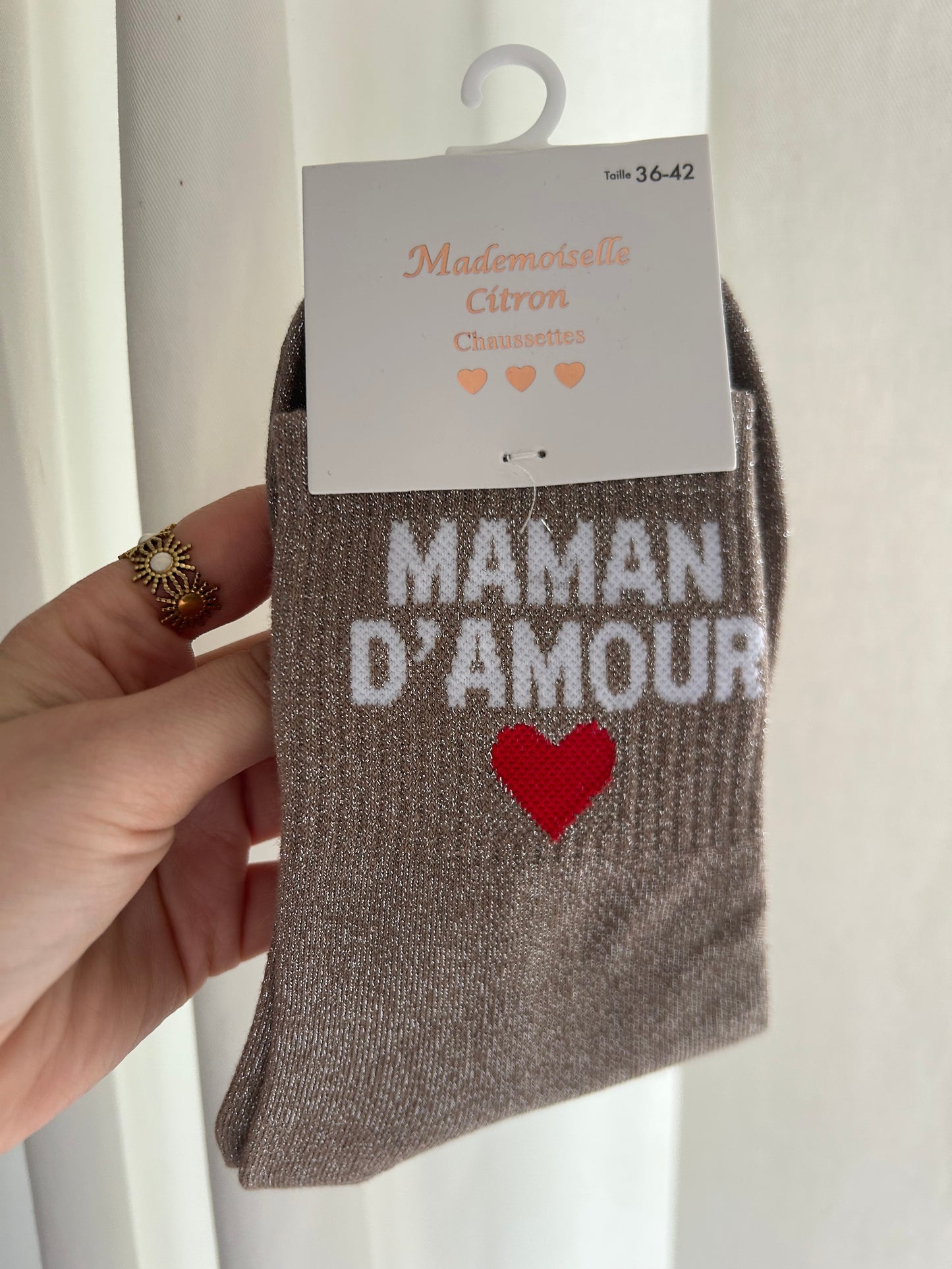 Chaussettes à paillettes MAMAN D’AMOUR