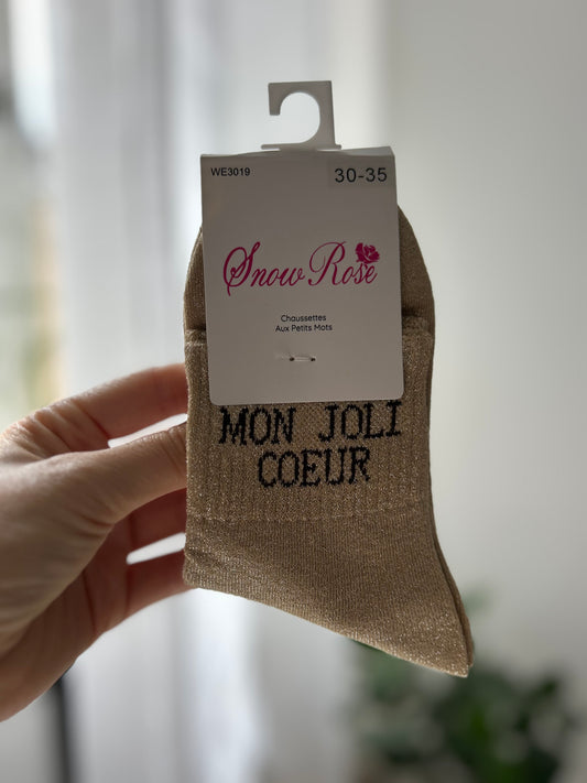 Chaussettes à paillettes MON JOLI CŒUR