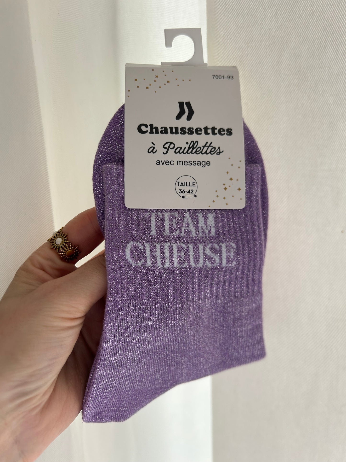 Chaussettes à paillettes TEAM CHIEUSE