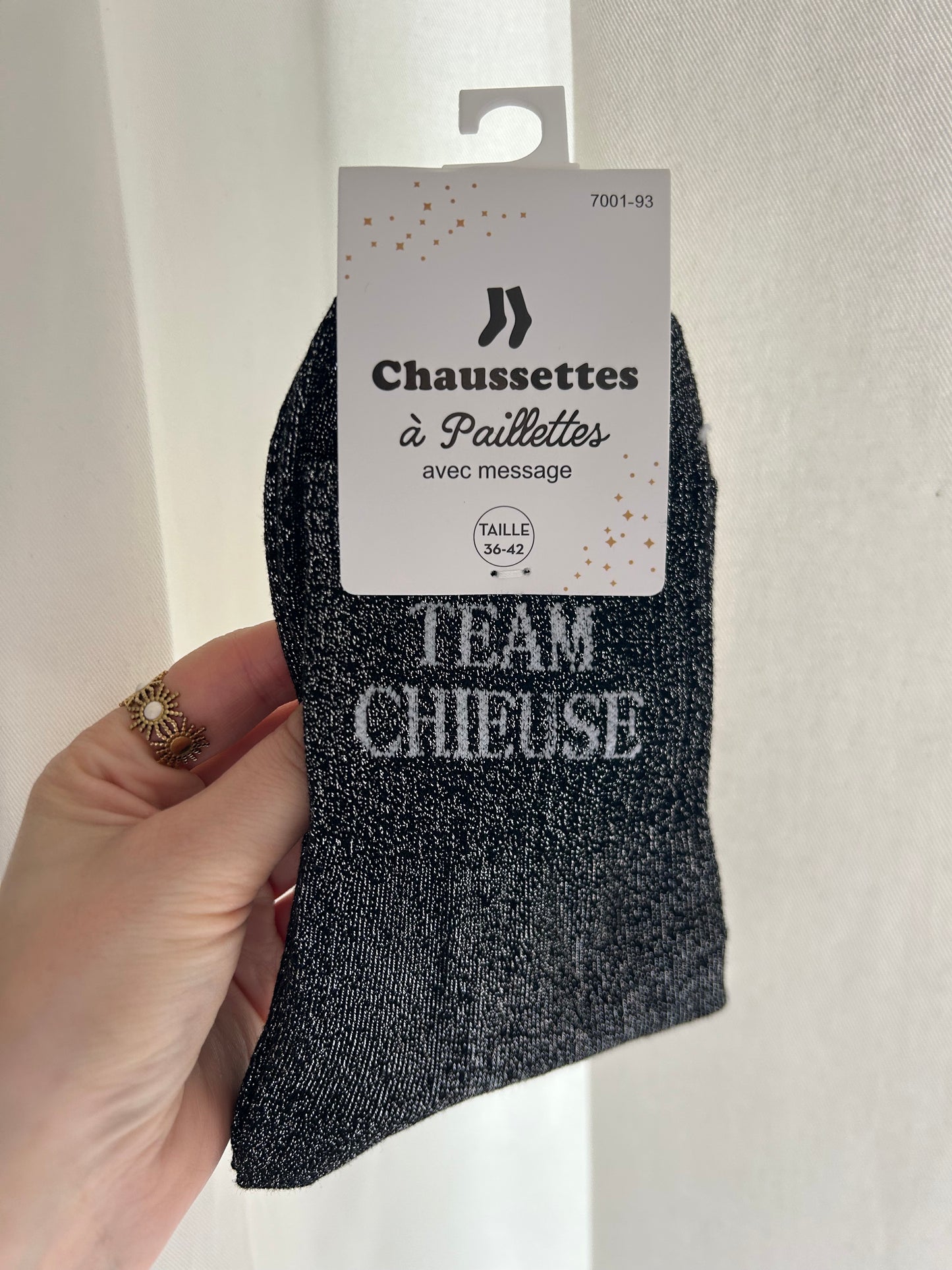 Chaussettes à paillettes TEAM CHIEUSE