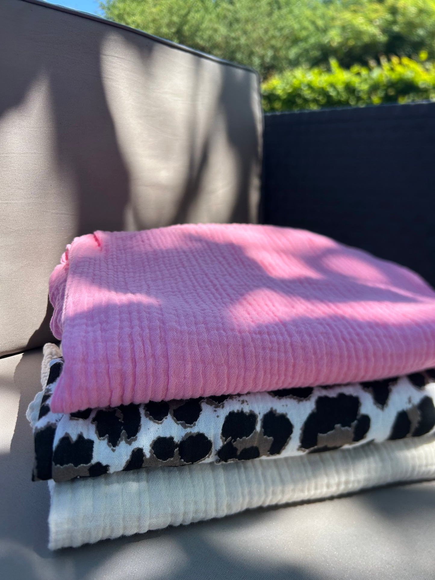 Pantalon rose en gaze de coton