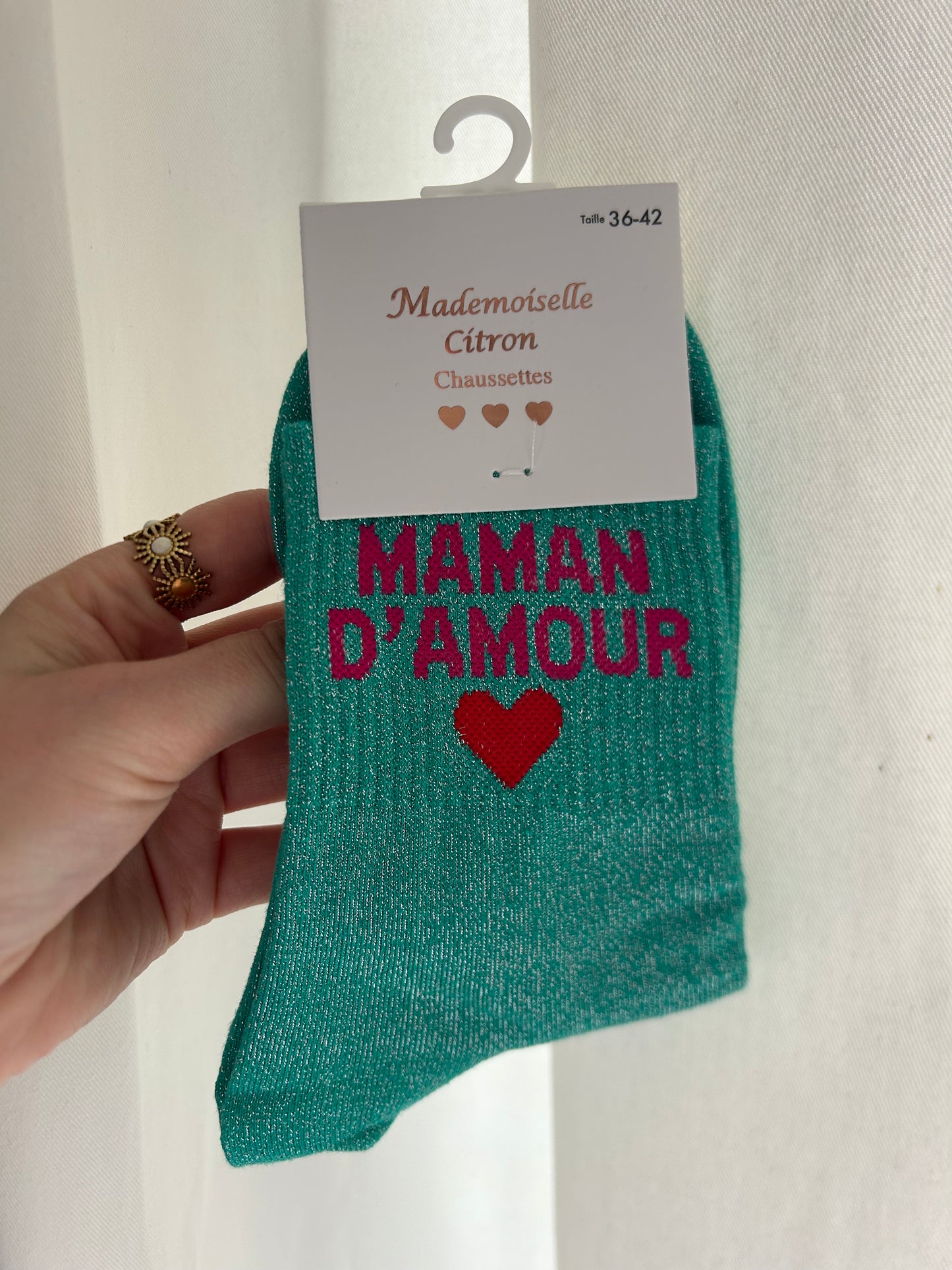 Chaussettes à paillettes MAMAN D’AMOUR