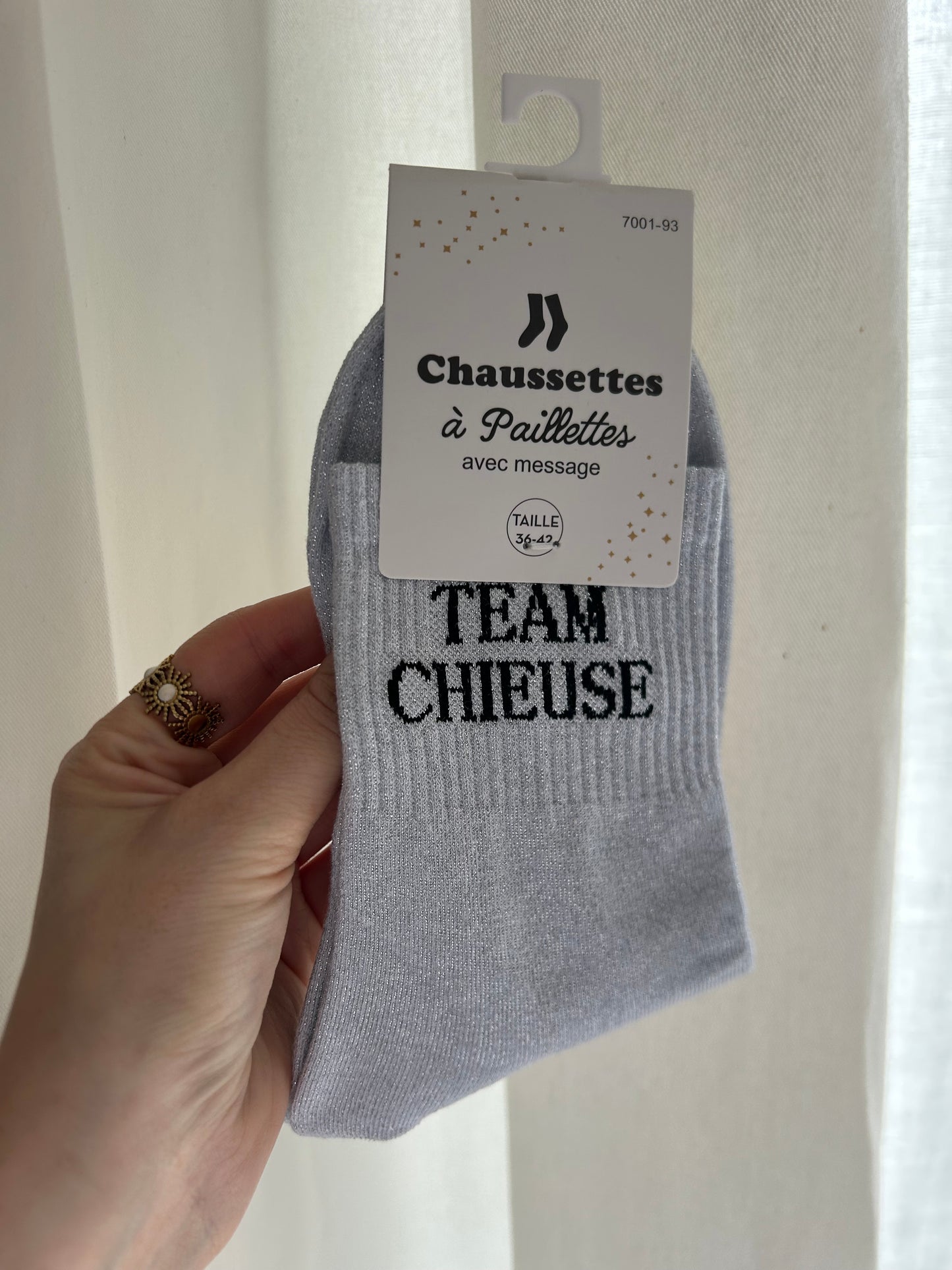 Chaussettes à paillettes TEAM CHIEUSE