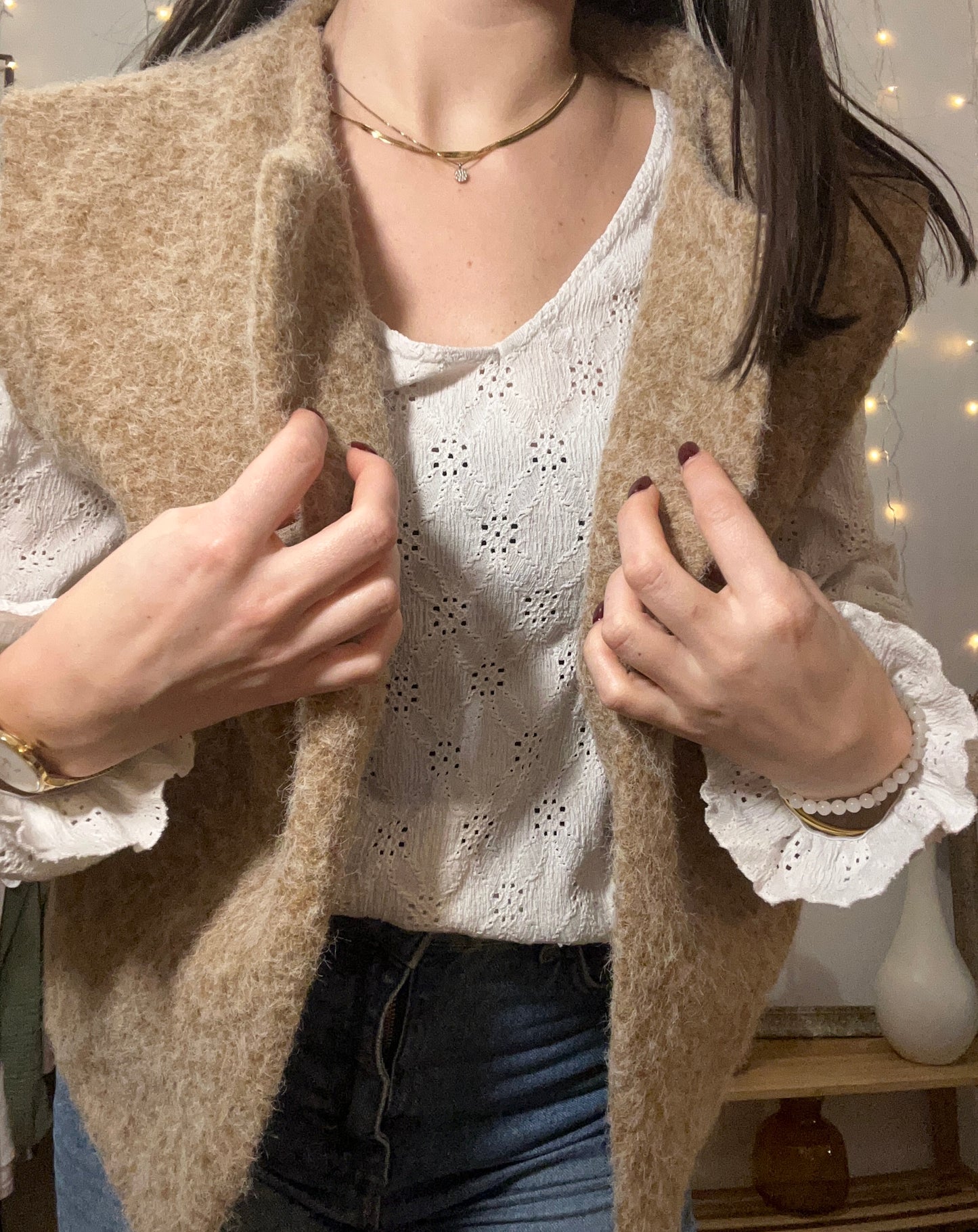 Gilet sans manches camel