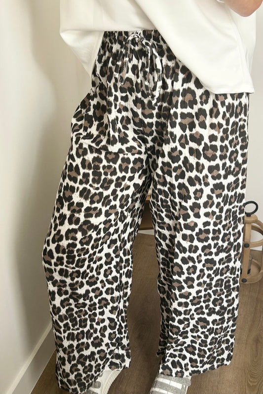Pantalon Léopard en gaze de coton