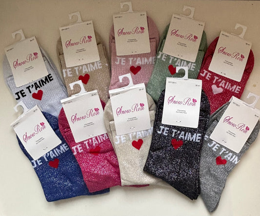 Chaussettes à paillettes JE T'AIME
